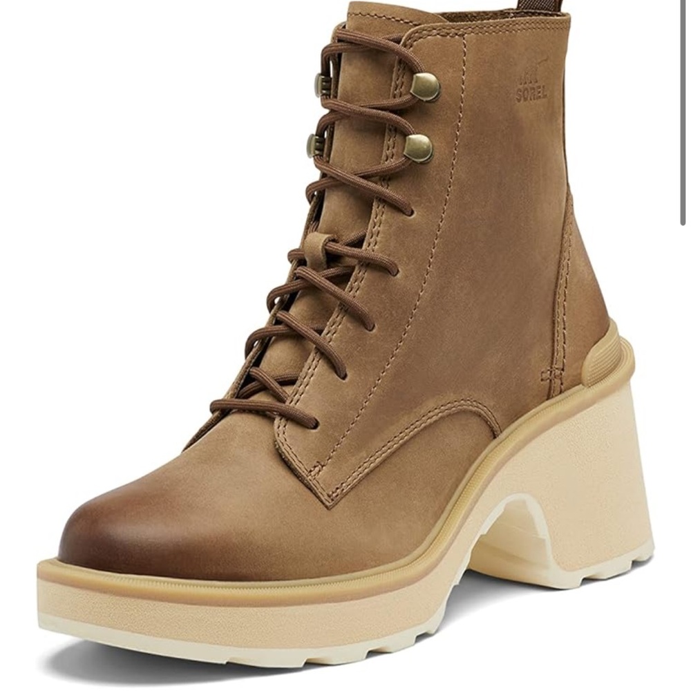 Sorel Women's Tan Lace Up Boots Heel 8.5 Womens Waterproof